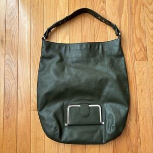 Lazaro‎ Olive Green Soft Leather Large Shoulder Bag Travel Purse